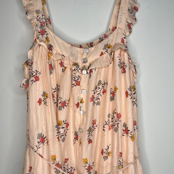 Lali Blush Pink Floral Butterfly Midi Dress Size Medium - Picture 4 of 8